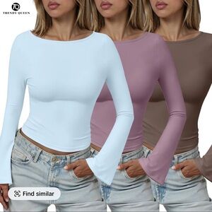 Three Piece Long Bell Sleeve Shirts